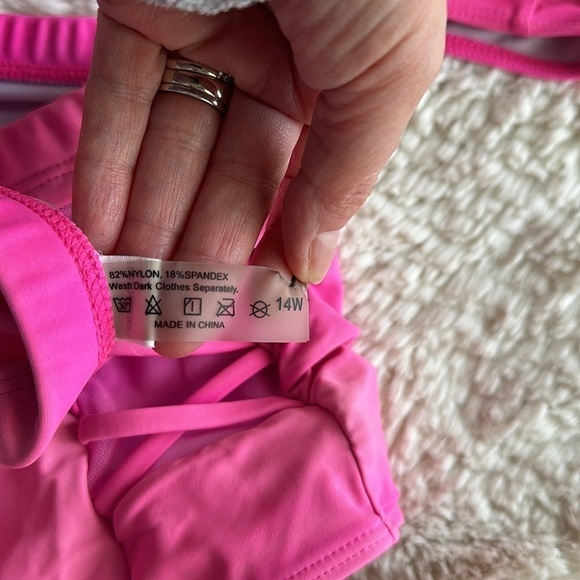 Adorable pink bakini. Bathing suit. Size 14 - Picture 4 of 6